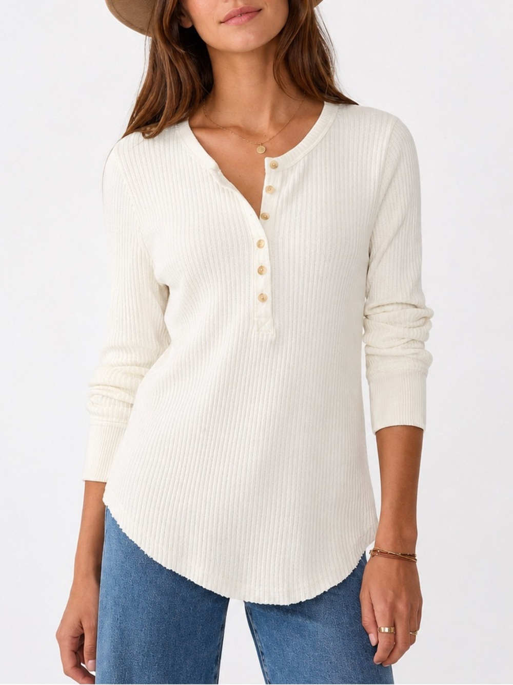 Faherty Legend Apres Waffle Henley Top Size Large